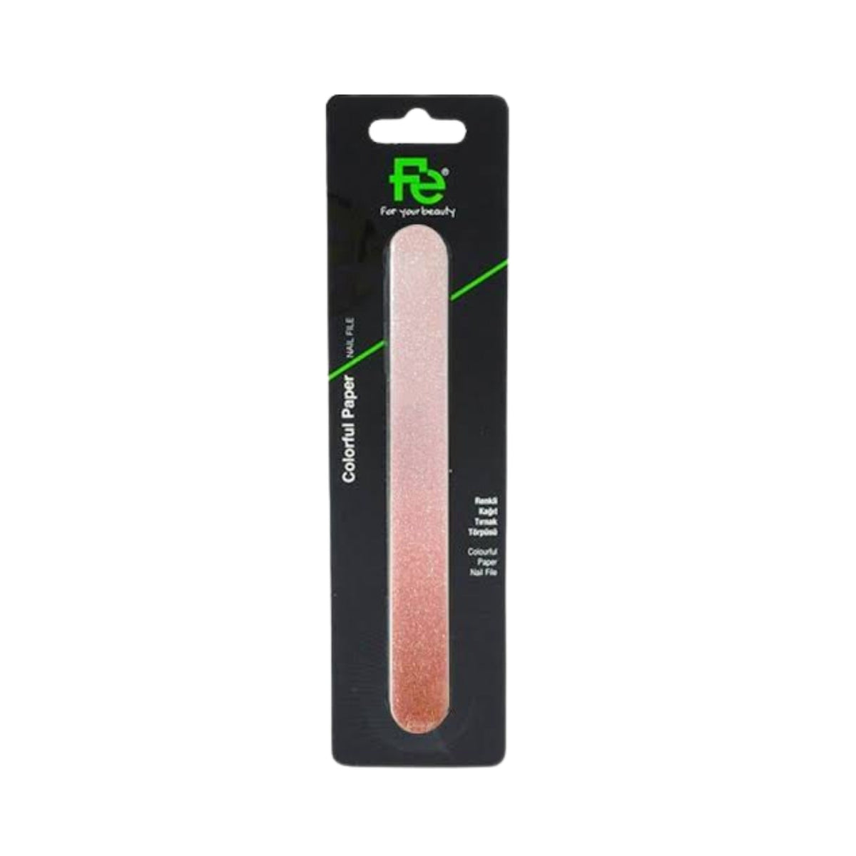 Refect Beauty Fe 2-Function Colored Paper Nail File in a slim, dual-sided design for shaping and smoothing nails.