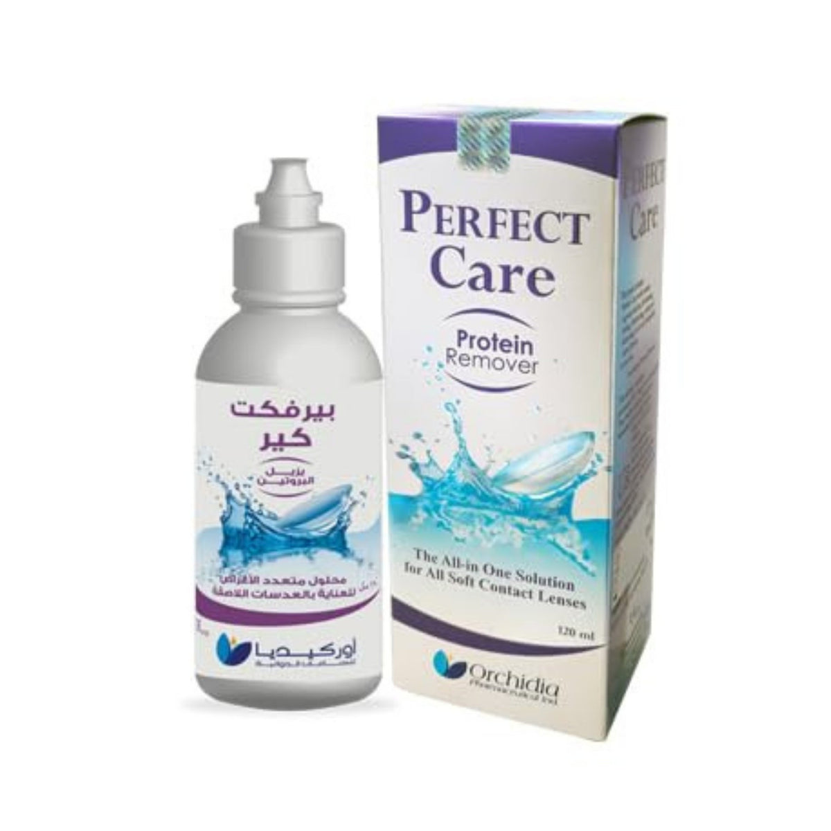 Refect Beauty Perfect Care all-in-one contact lens cleaning solution bottle and box for soft contact lenses