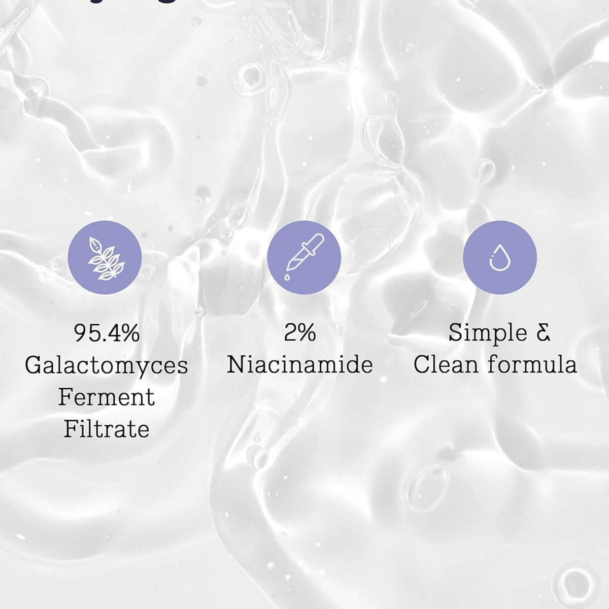 Refect Beauty Cosrx Galactomyces 95 essence infographic showing 95.4% ferment filtrate and 2% niacinamide ingredients