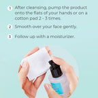 Refect Beauty Cosrx Two in One Poreless Power Liquid being pumped onto a cotton pad with usage instructions