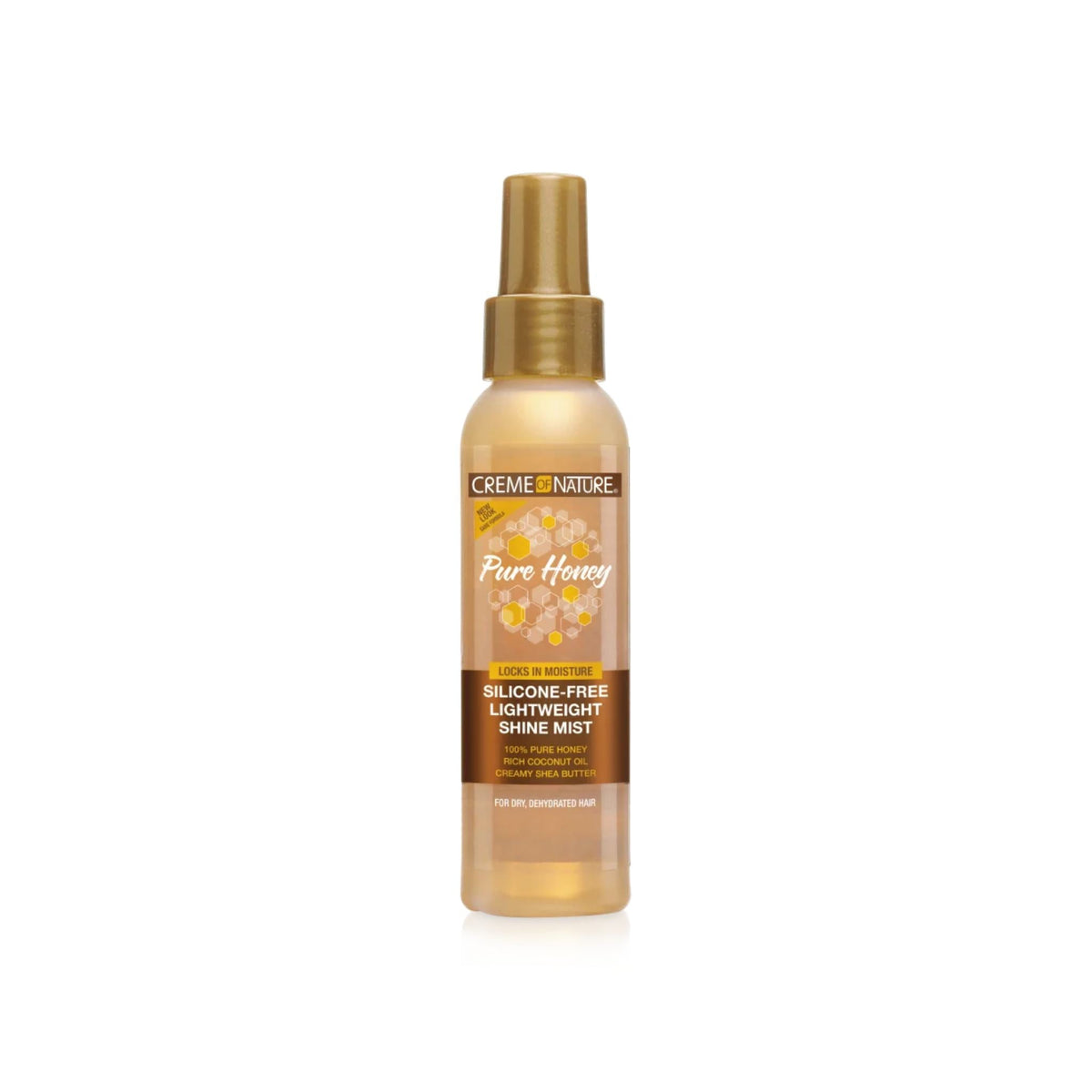 Refect Beauty Creme Of Nature Pure Honey Shine Mist in a spray bottle for lightweight hair hydration and shine