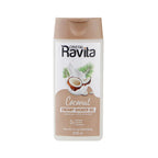 Refect Beauty Cristal Ravita coconut creamy shower gel in a 250ml bottle with a brown cap and tropical coconut design.