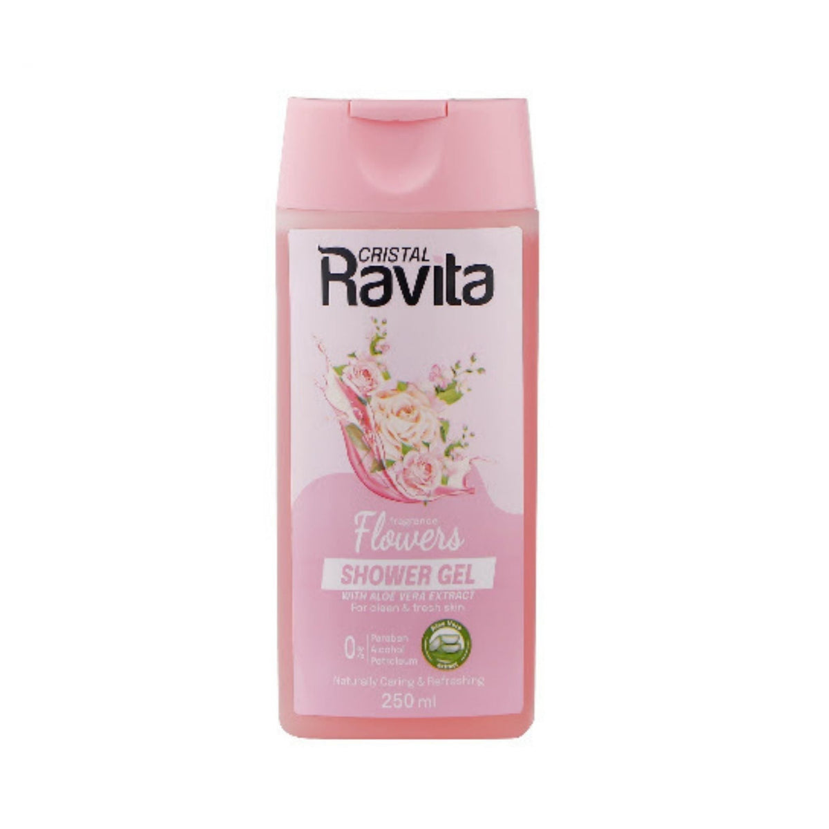 Refect Beauty Cristal Ravita floral shower gel with aloe vera extract in a pink 250ml bottle
