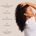 Refect Beauty Hair Burst curly hair set model with defined, frizz-free curls and healthy, hydrated hair texture.