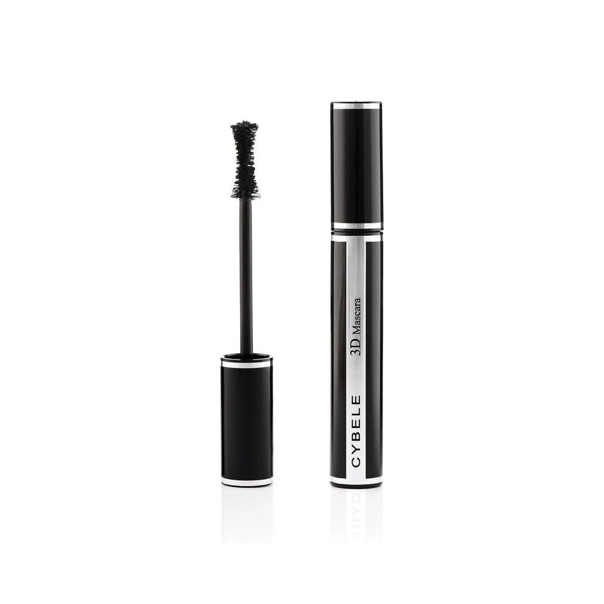 Refect Beauty Cybele 3D volumizing black mascara tube with applicator wand showing the brush design