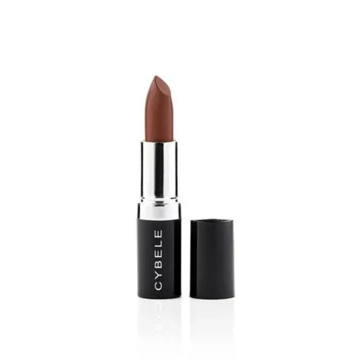 Refect Beauty Cybele rich cream lipstick in a deep brown shade with a smooth, hydrating finish in a black tube.