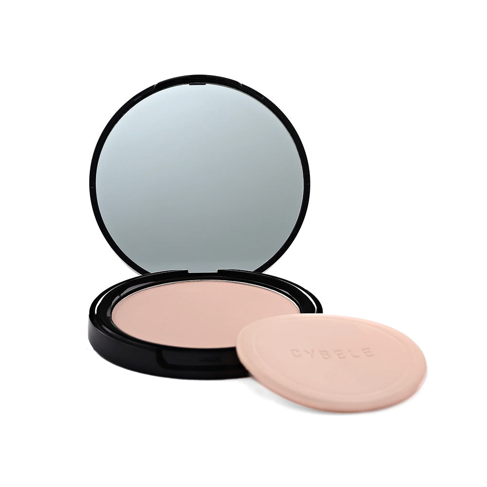 Refect Beauty Cybele Smooth N'Wear compact powder in a black case with a mirror and a soft beige applicator puff.