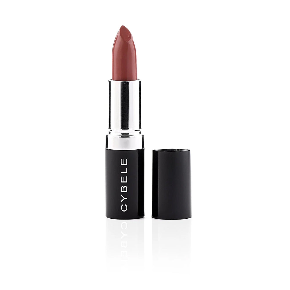 Refect Beauty Cybele rich cream lipstick in a dusty rose shade with a sleek black and silver tube