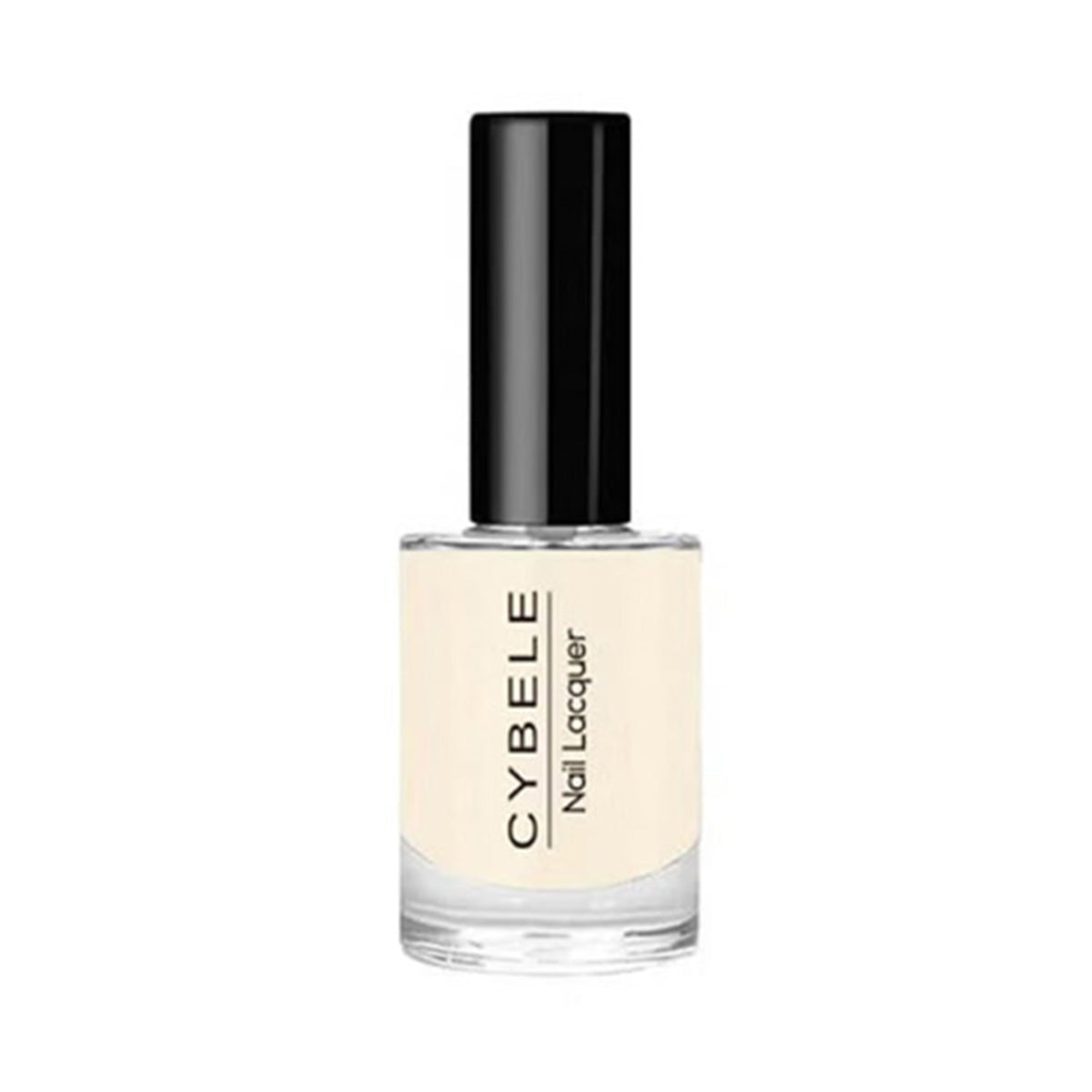 Refect Beauty Cybele nail polish in a soft cream shade with a glossy finish in a clear glass bottle