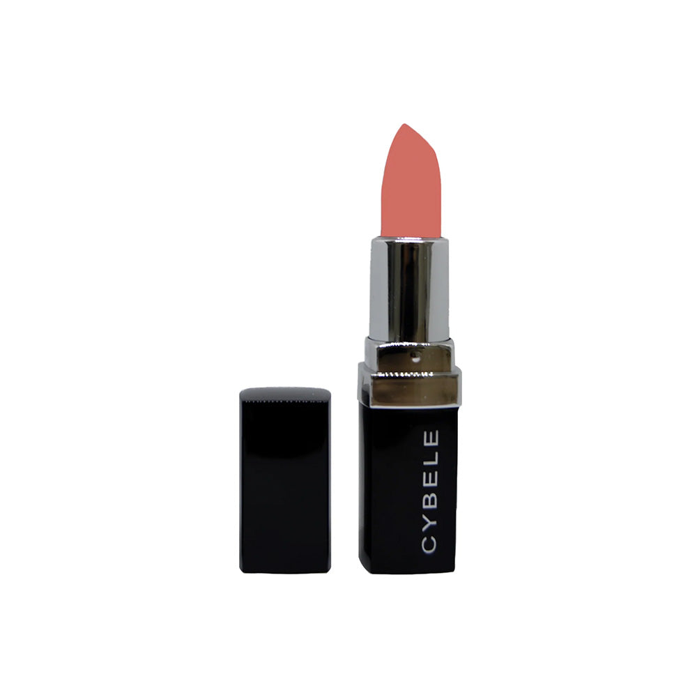 Refect Beauty Cybele Exotic lipstick in a soft peach shade with a sleek black case and silver accents.