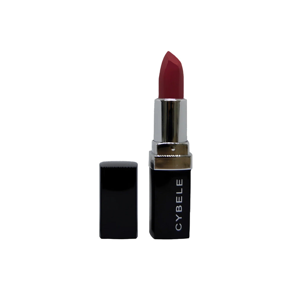 Refect Beauty Cybele Exotic lipstick in a bold red shade with a sleek black and silver tube