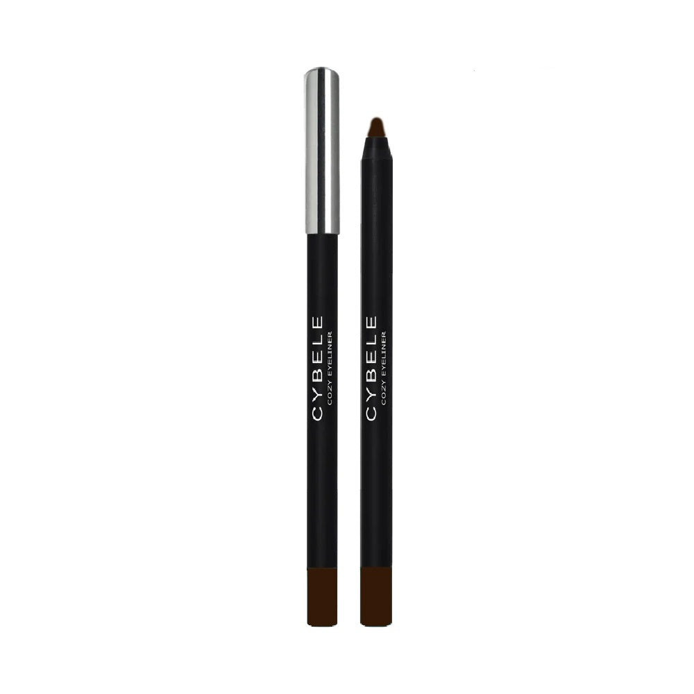 Refect Beauty Cybele Cozy Eyeliner Gel Pencil in dark brown with a silver cap, featuring a smooth, creamy tip.