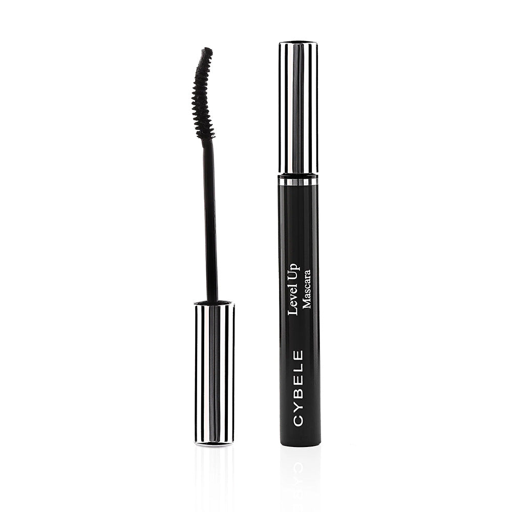 Refect Beauty Cybele Level Up Mascara with a curved wand for lengthening and volumizing lashes in black packaging.