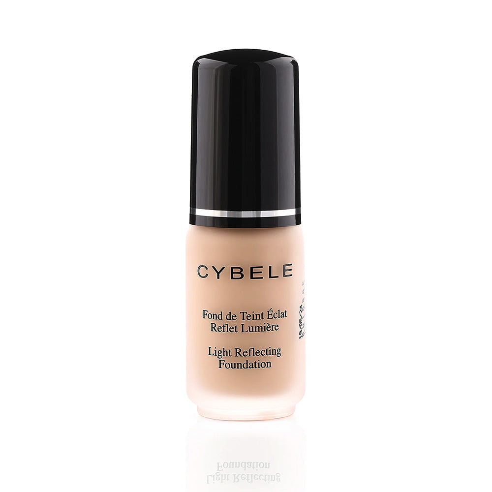 Refect Beauty Cybele liquid foundation in a sleek glass bottle with a black cap for a natural, smooth finish.
