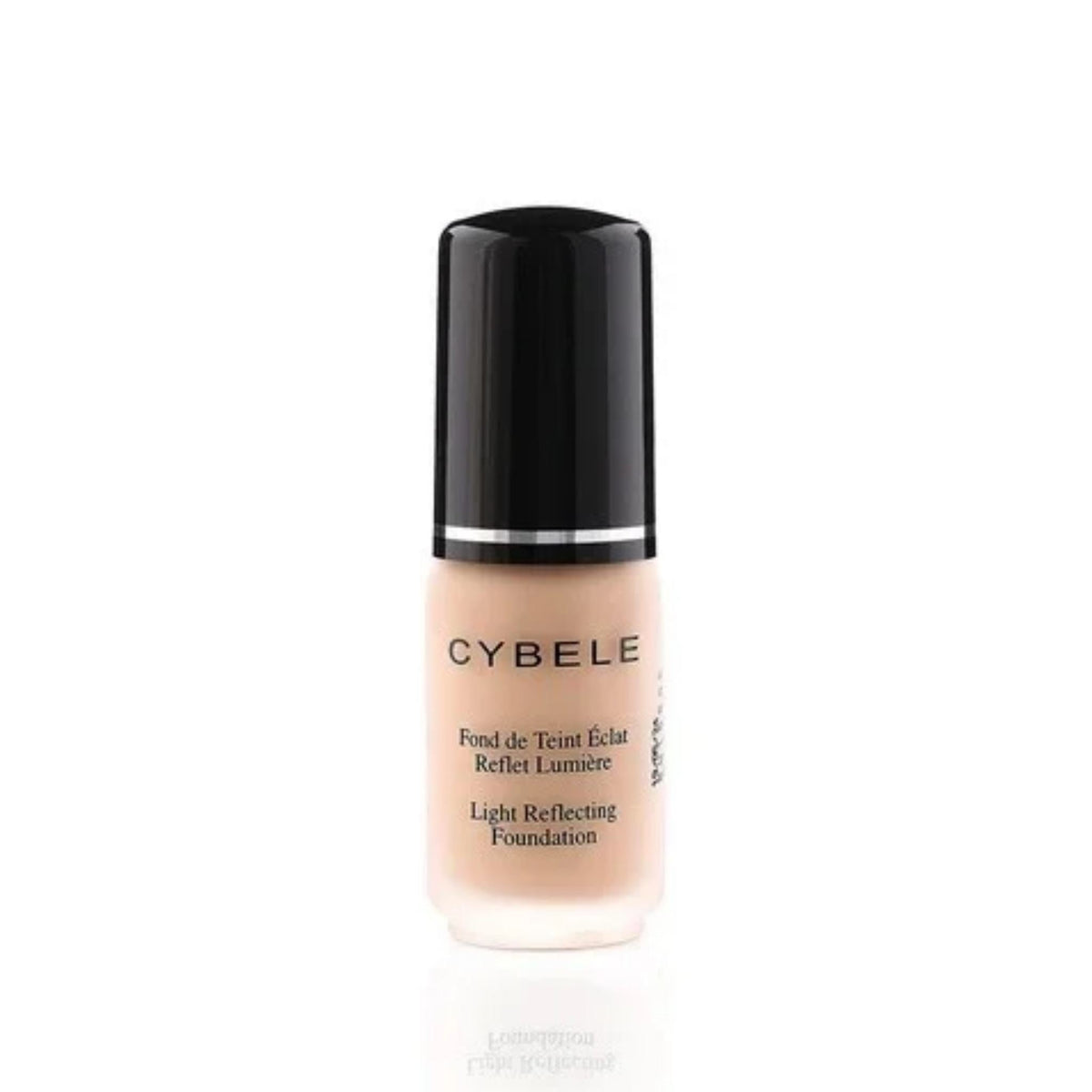 Refect Beauty Cybele liquid foundation in a glass bottle with a black cap, offering buildable, natural coverage.