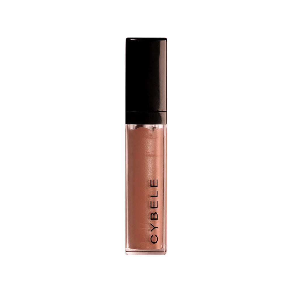 Refect Beauty Cybele Shine Appeal liquid lip color in a nude shade with a high-shine glossy finish and black cap.