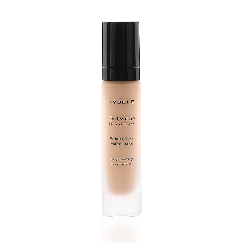 Refect Beauty Cybele Out Wear long-lasting liquid foundation in a clear glass bottle with a black pump cap