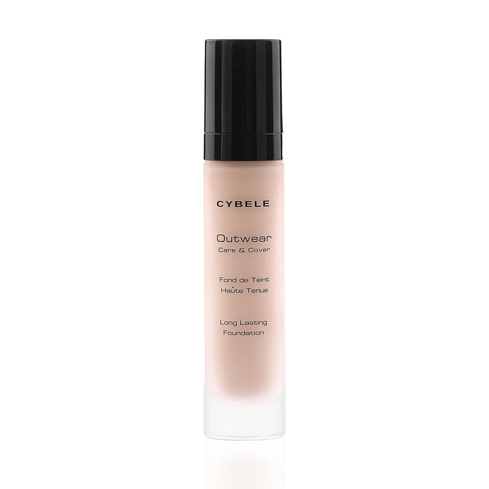 Refect Beauty Cybele Out Wear long-lasting liquid foundation in a clear glass pump bottle with a black cap.