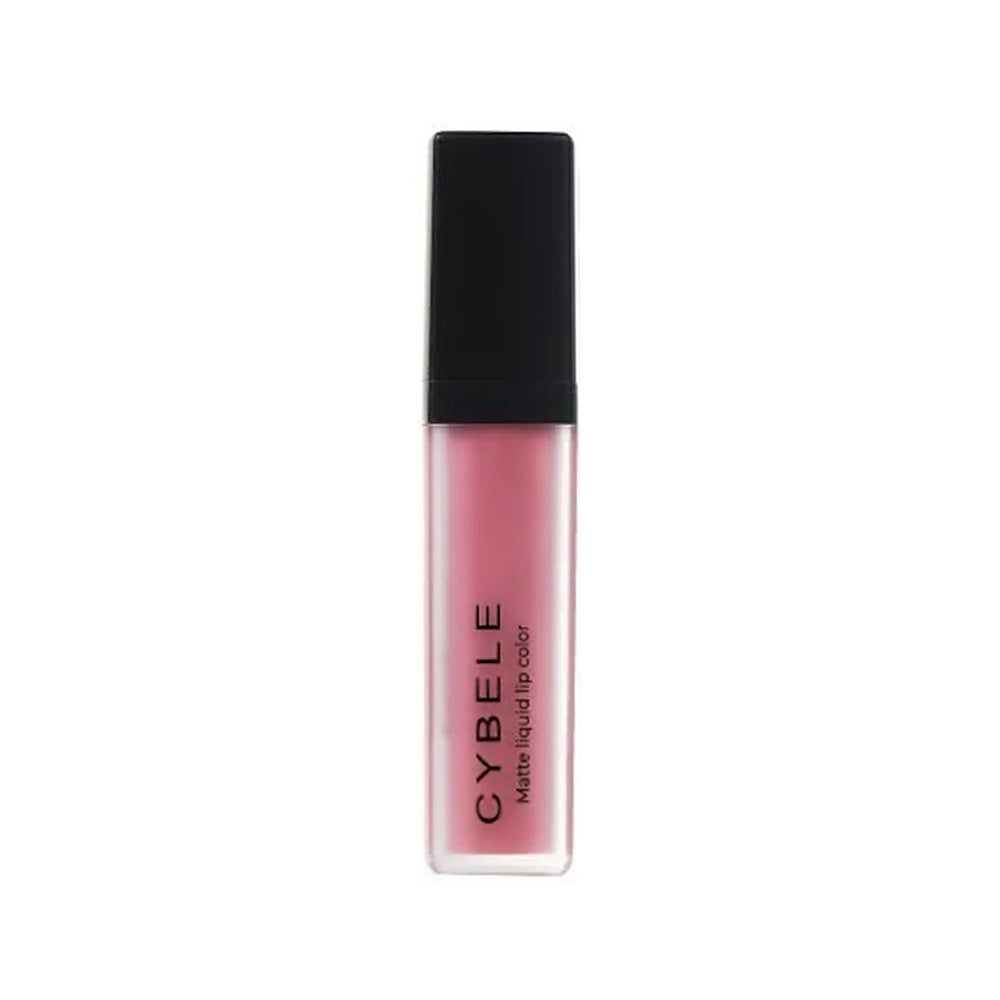 Refect Beauty Cybele matte liquid lipstick in a soft pink shade with a sleek clear tube and black cap