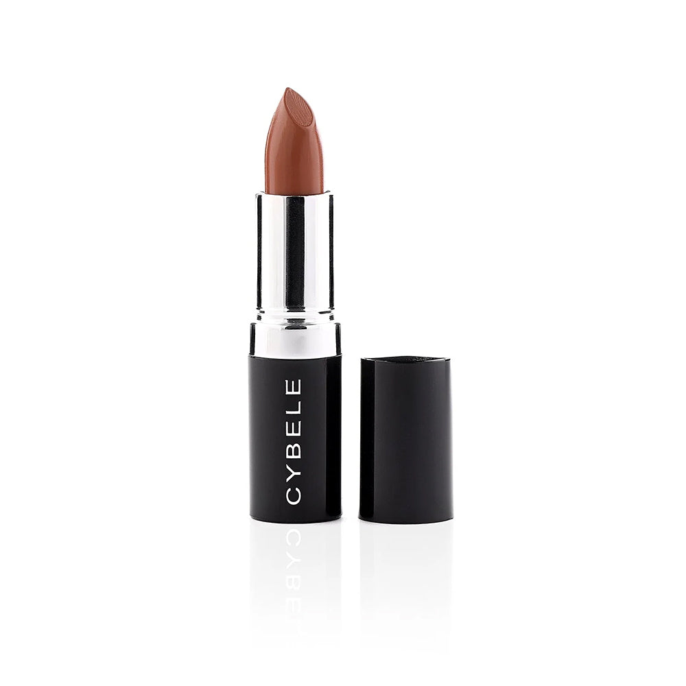 Refect Beauty Cybele rich cream lipstick in a warm nude shade with a smooth, hydrating finish in a black tube.