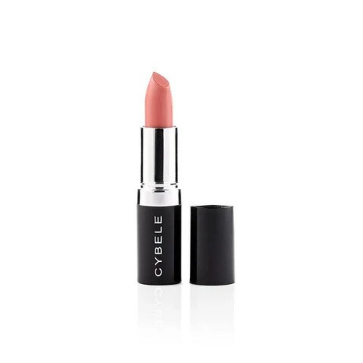 Refect Beauty Cybele rich cream lipstick in a soft nude pink shade with a sleek black and silver tube