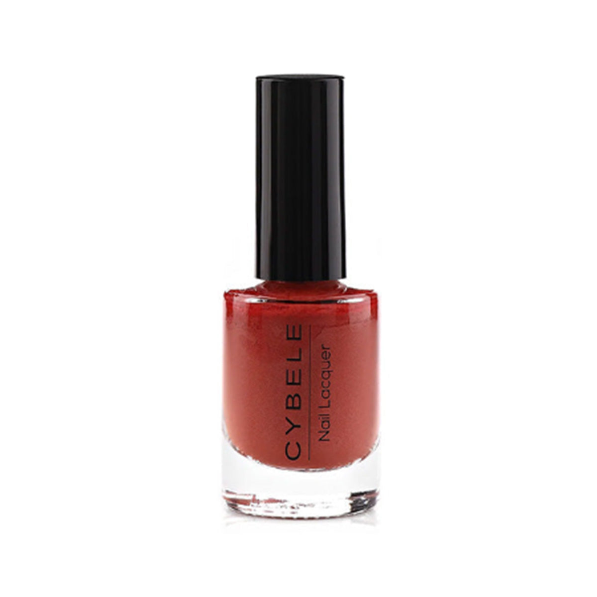 Refect Beauty Cybele nail polish in a vibrant red shade with a glossy finish in a clear glass bottle