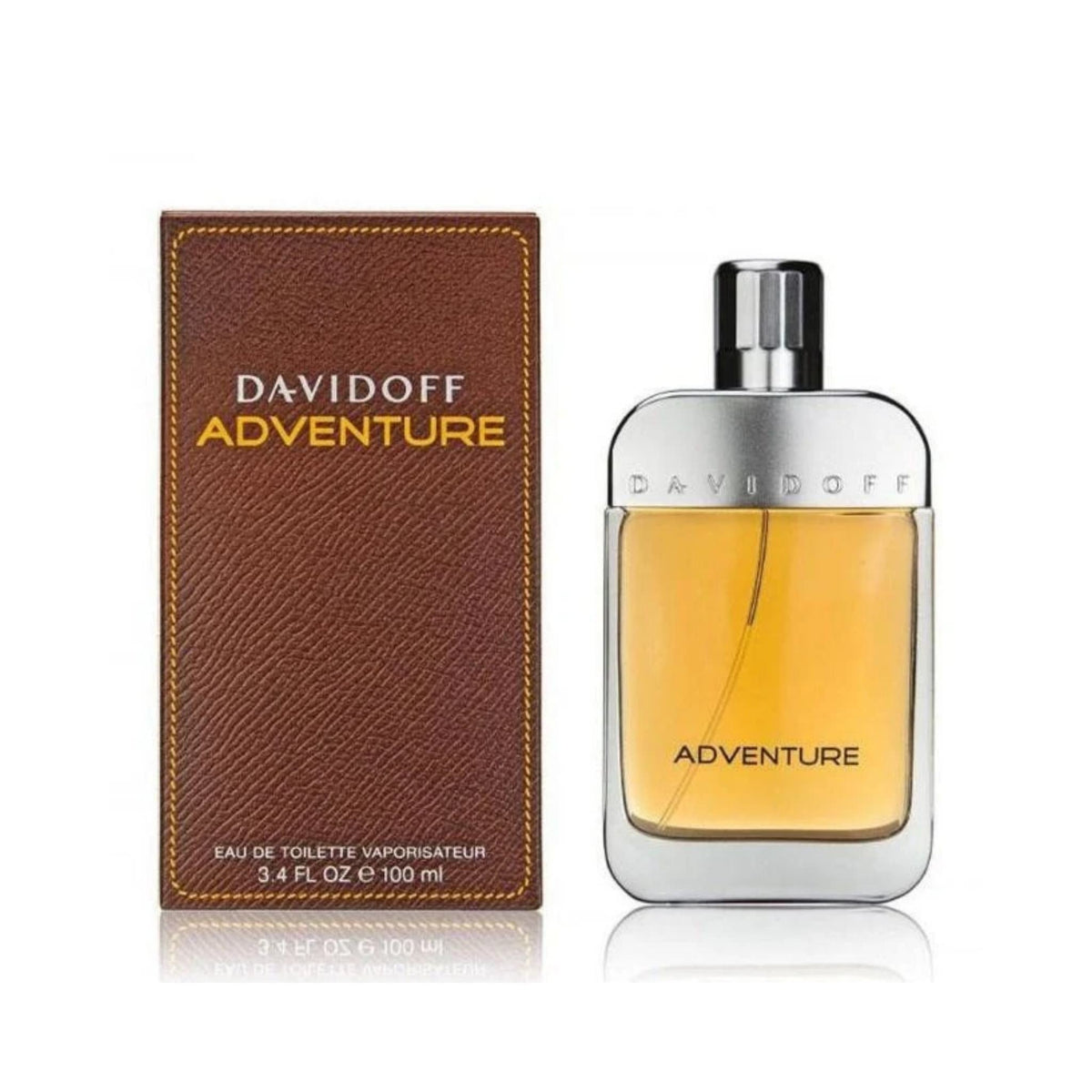 Refect Beauty Davidoff Adventure Eau de Toilette bottle and brown leather-textured box packaging