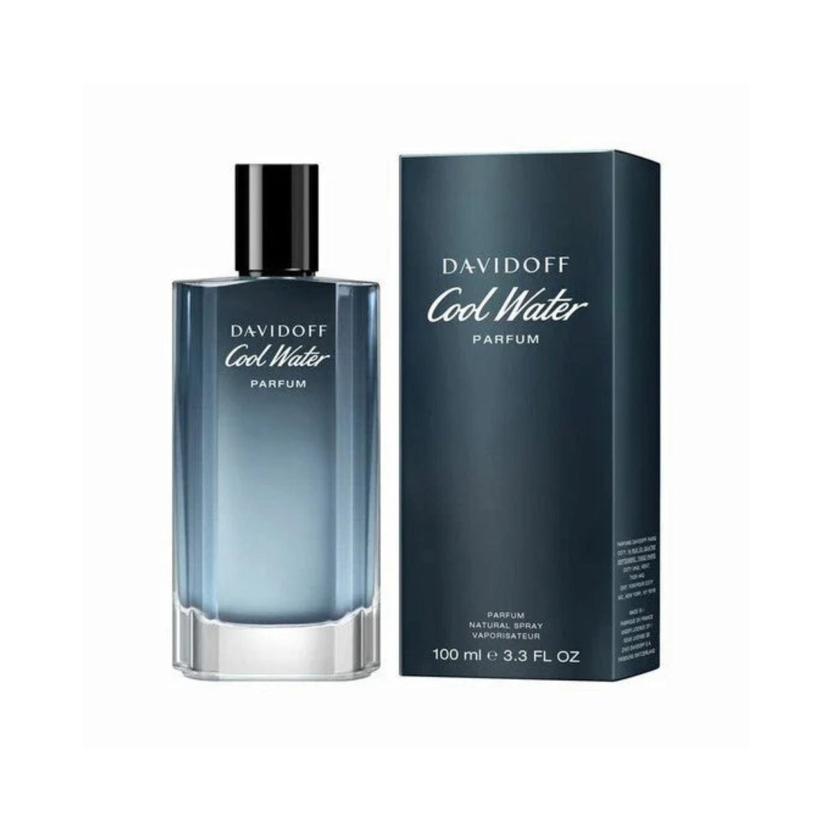 Refect Beauty Davidoff Cool Water Parfum bottle and dark blue box packaging featuring aquatic and woody fragrance notes