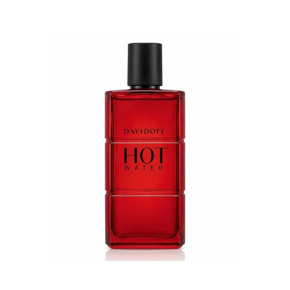 Refect Beauty Davidoff Hot Water eau de toilette in a rectangular red glass bottle with a black cap