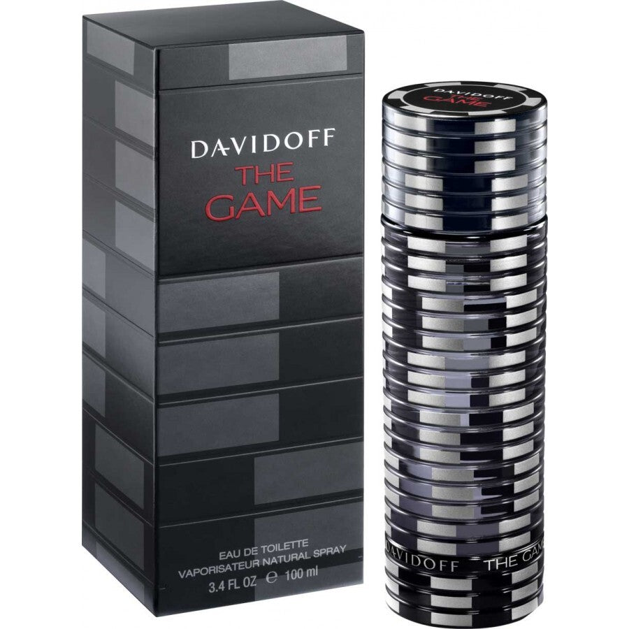 Refect Beauty Davidoff The Game Eau de Toilette 100ml bottle and black rectangular box with modern poker chip design