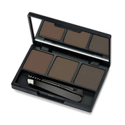 Refect Beauty Golden Rose eyebrow powder palette in deep brown with shaping wax, two powders, tweezers, and brush.