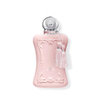 Refect Beauty Parfums de Marly Delina Exclusif perfume bottle in matte pink with silver cap and decorative tassel