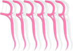 Refect Beauty dental floss picks in pink and white for daily oral hygiene and plaque removal between teeth