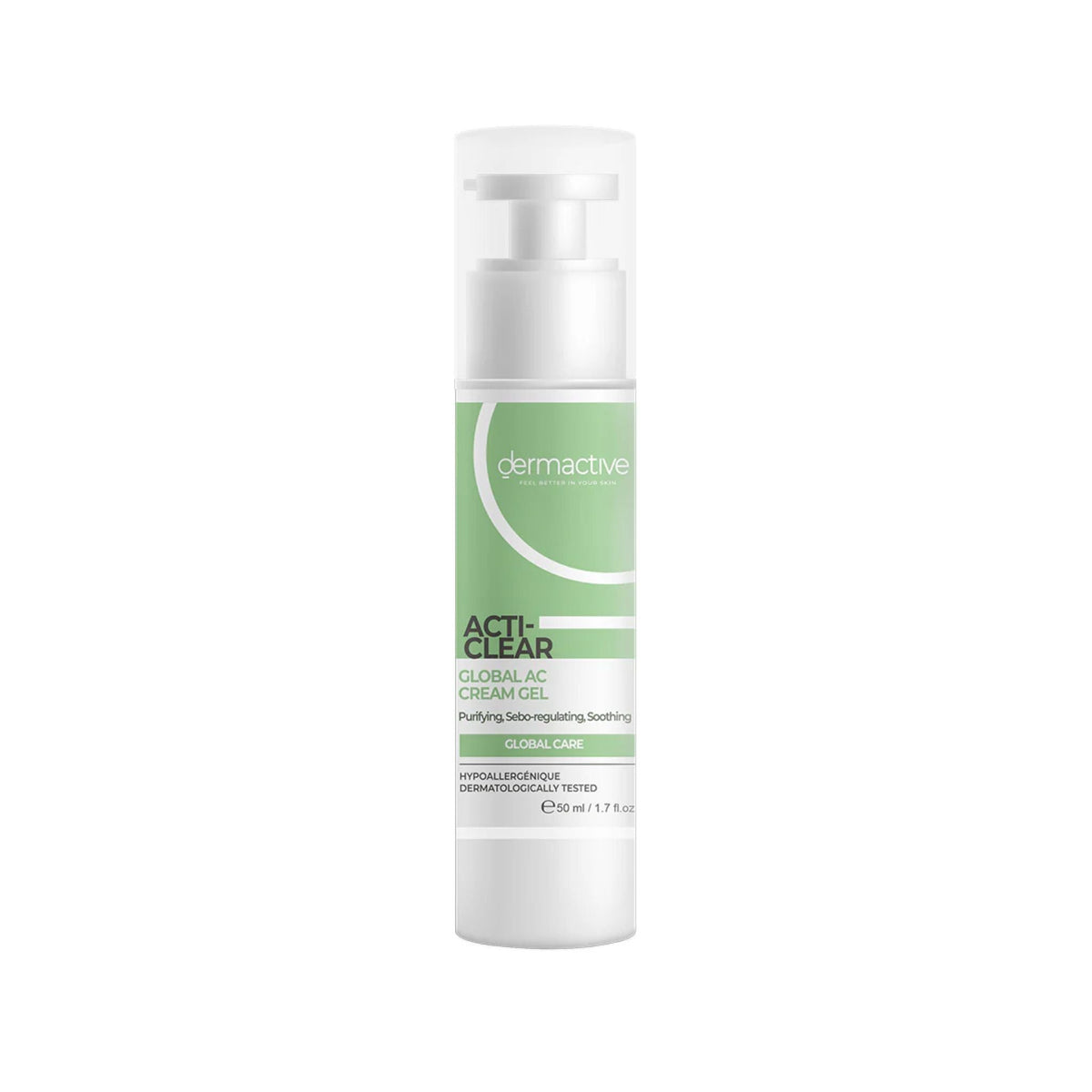 Refect Beauty Dermactive Acti-Clear Global AC Cream in a white pump bottle for oily and acne-prone skin