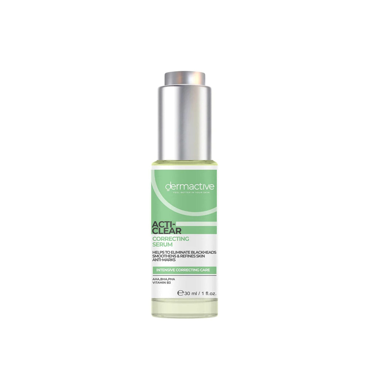 Refect Beauty Dermactive Acti-Clear Correcting Serum bottle for acne-prone skin with active dermatological ingredients