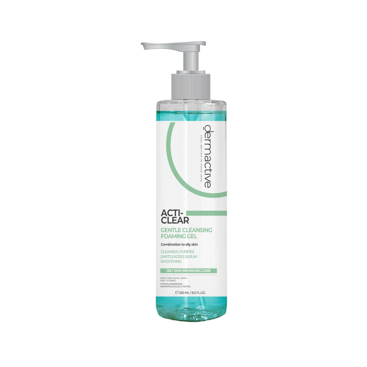 Refect Beauty Dermactive Acti-Clear gentle foaming cleansing gel in a clear pump bottle for oily skin