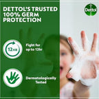Refect Beauty Dettol handwash foam on a child's hand showing germ protection and dermatologically tested benefits