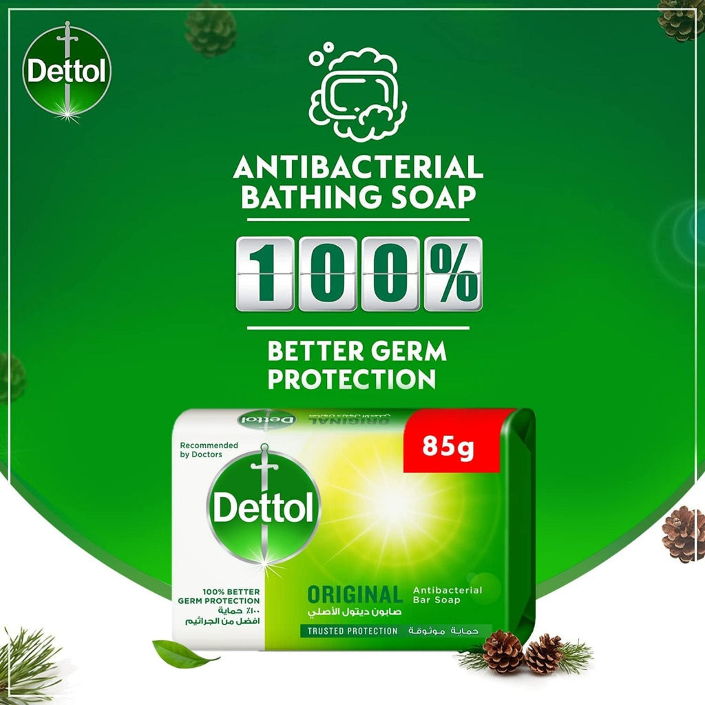 Refect Beauty Dettol Original antibacterial bar soap 85g for germ protection and daily hygiene