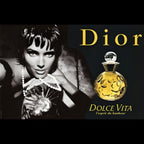 Refect Beauty advertisement featuring a woman and a bottle of Dior Dolce Vita Eau de Toilette perfume