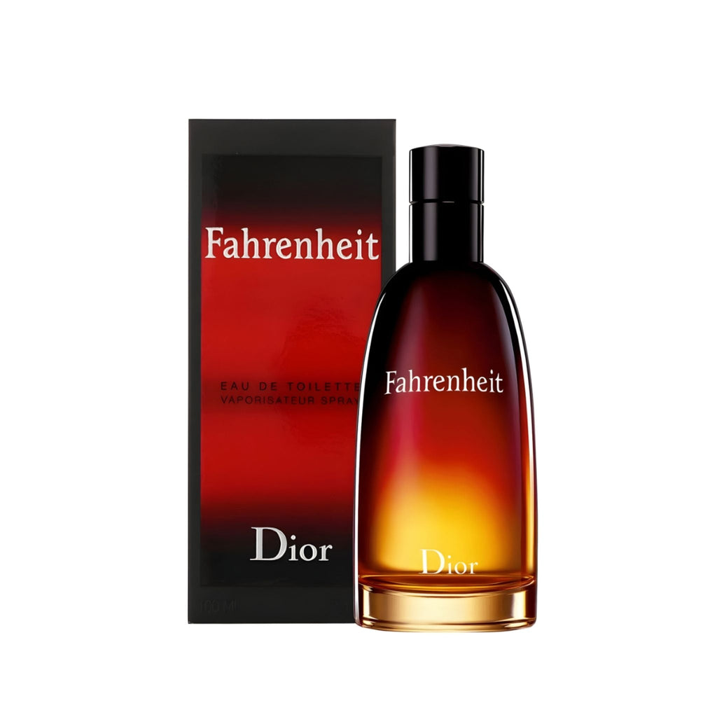 Refect Beauty Dior Fahrenheit Eau de Toilette bottle and box with iconic red and orange gradient design