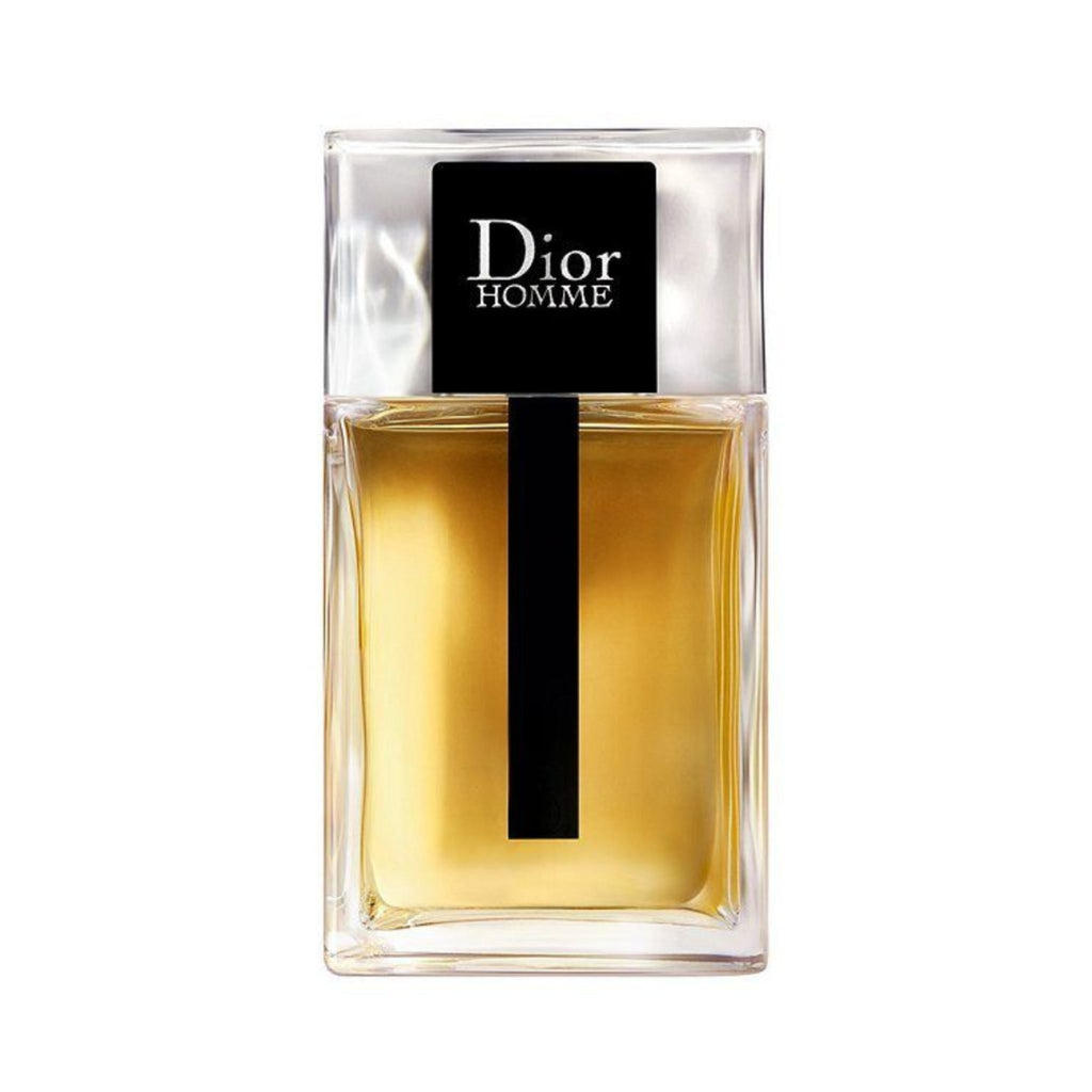 Refect Beauty Dior Homme Eau de Toilette in a clear glass bottle with a black label and golden fragrance liquid.