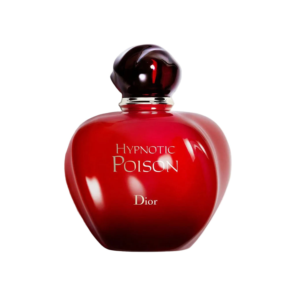 Refect Beauty Dior Hypnotic Poison Eau de Toilette in a signature deep red glass bottle with a dark rounded cap.