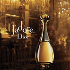 Refect Beauty Dior J'adore Eau de Parfum in its iconic gold-toned glass bottle with a rounded stopper.