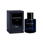 Refect Beauty Dior Sauvage Elixir parfum bottle and its dark blue box, a concentrated masculine fragrance.