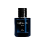 Refect Beauty Dior Sauvage Elixir parfum in a deep blue glass bottle with a black cap for a bold masculine scent.