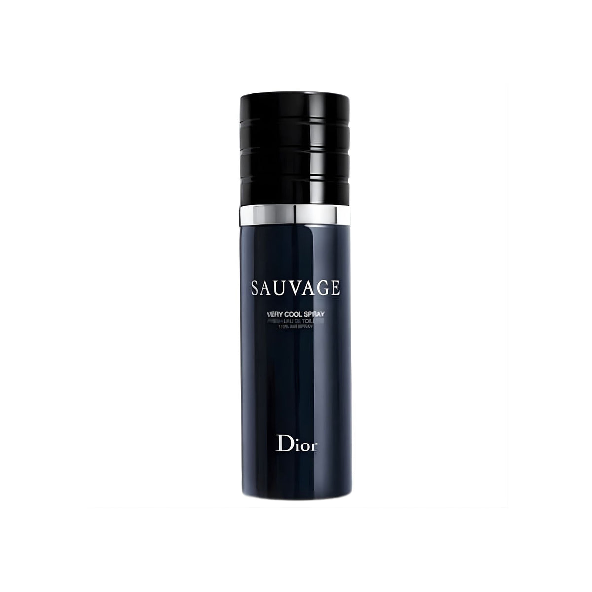 Refect Beauty Dior Sauvage Very Cool Spray eau de toilette in a dark blue cylindrical air-powered mister bottle.