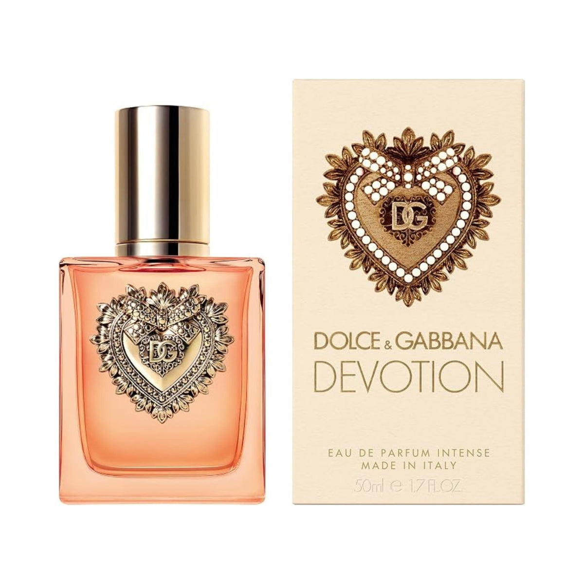 Refect Beauty Dolce & Gabbana Devotion Eau de Parfum Intense bottle and box with gold heart emblem