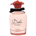 Refect Beauty Dolce & Gabbana Dolce Rose Eau de Toilette in a pink glass bottle with a red rose-shaped cap.