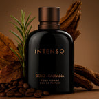 Refect Beauty Dolce & Gabbana Intenso Eau de Parfum in a sleek black bottle with woody and aromatic accents.