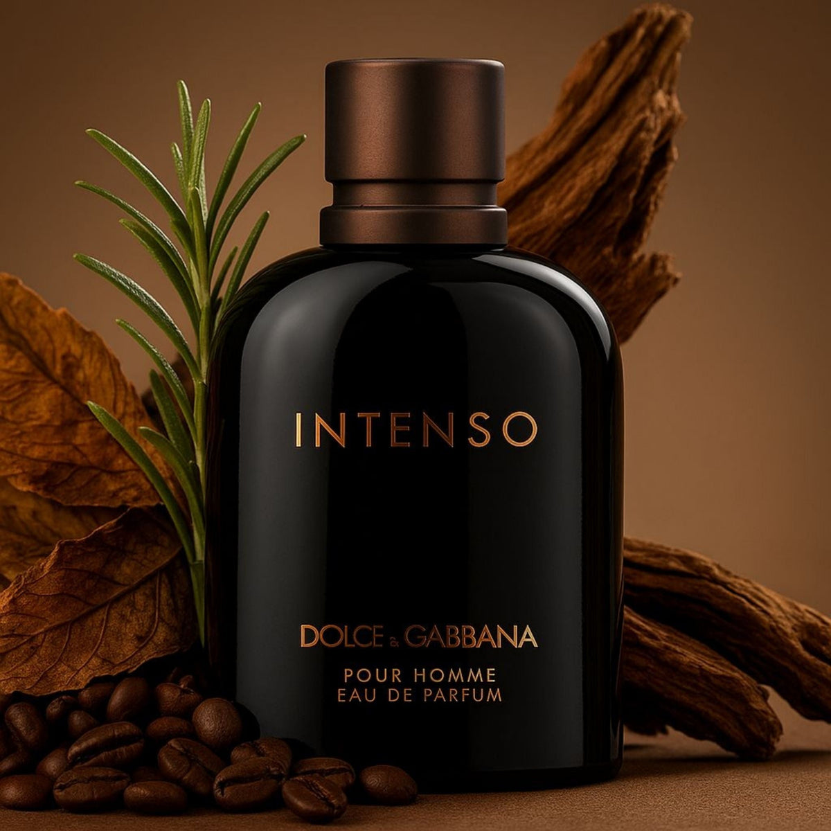 Refect Beauty Dolce & Gabbana Intenso Eau de Parfum in a sleek black bottle with woody and aromatic accents.